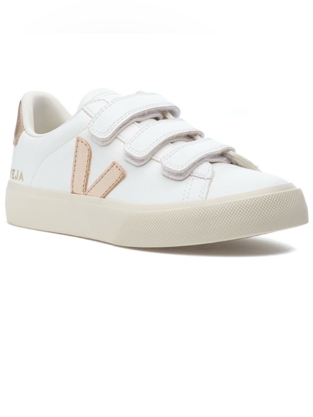 NEW WITH BOX! Veja Recife white/ platine sz 8